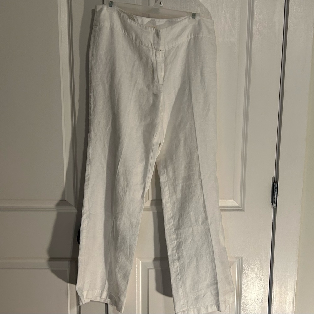 White linen pants